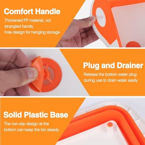 Collapsible BBQ Prep Tub & Cutting Board, Foldable Dish Tub with Colander, Portable Camping Sink, Multifunctional Wash Basin for Kitchen, Fruit, Vegetable and Picnic — view 4