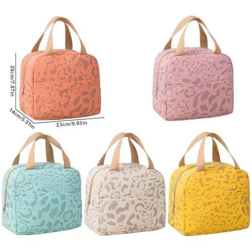 DWE Lunch Bag, Insulated Lunch Bag Cooler Bag Portable Thermal Lunch Box Bags Organizer Tote Bag for Women Adults Kids Work School Picnic Travel (Ink Beige) — view 2