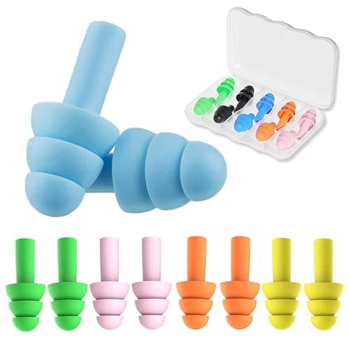 5 Pairs Ear Plugs for Sleep, Swimming Ear Plugs Adults, Ear Plugs for Swimming, Earplugs for Swimming, for Sleeping & Travel Aid(Random Color)