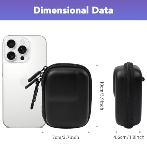 Pocket Organiser Mini Carrying Case with Rubber Lens Cap Cover black — view 2