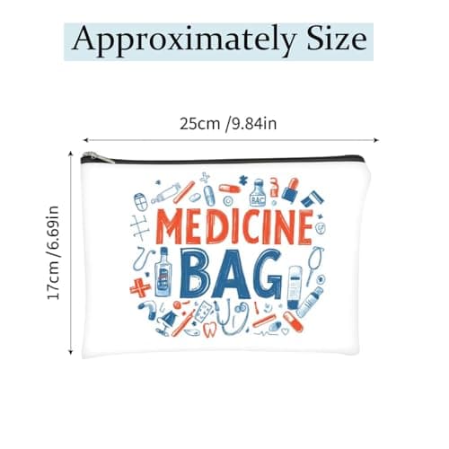 Travel Toiletry Bag, Compact White Zip Cosmetic Organiser Pouch, 1-Pack | Flat-Profile Design, Multicoloured Icon Print, Single Compartment, for Suitcases, Handbags and Bathroom Cabinets — view 5