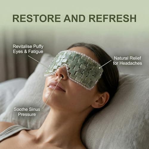 Jade Eye Mask, Cooling Weighted Eye Mask for Relaxation, Travel and Home — view 4