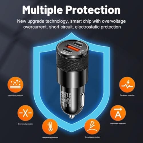 3.1A Dual USB Car Charger 2.5cm Wide Fitment(Yellow) — view 5