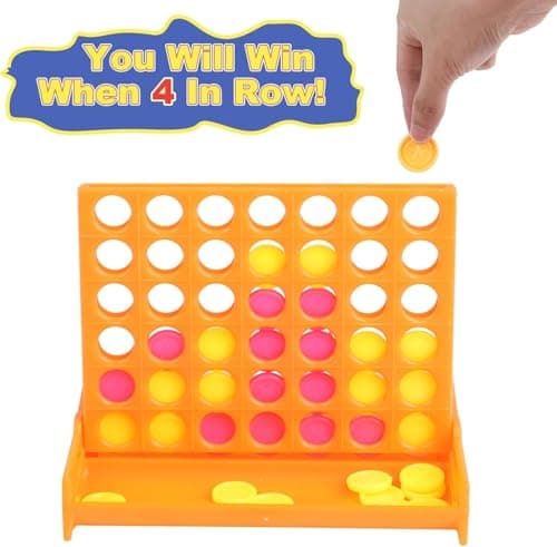 VEYLIN Mini 4 in a Row Classic Board Game, 12 Pack Assorted Colours Four In A Row Board Games Party Bag Fillers, Educational Toy for Boys & Girls — view 4