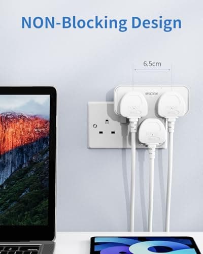 Plug Extension Socket,Mscien Plug Adapter 3 Way with 3 USB(1 Type-C), Multi Plug Adaptor Wall Socket Plug Extender UK 13A Power Extension Plug For Home Dorm Kitchen Office — view 3