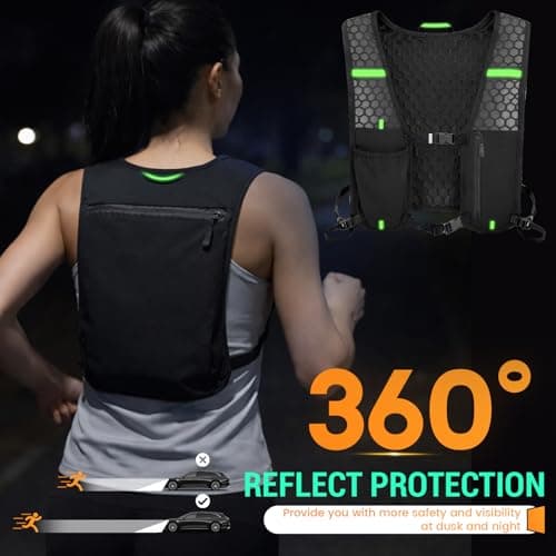 Running Vest, Hydration Vest with Water Bottle, Running Vest for Mens & Women, Running Backpack, Adjustable, Reflective Strips, Unisex — view 4