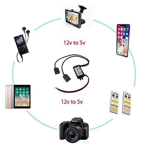 RUNCCI-YUN Car Power Converter DC 12V to 5V/ 3A Voltage Converter with Dual USB Adapter Connectors — view 5