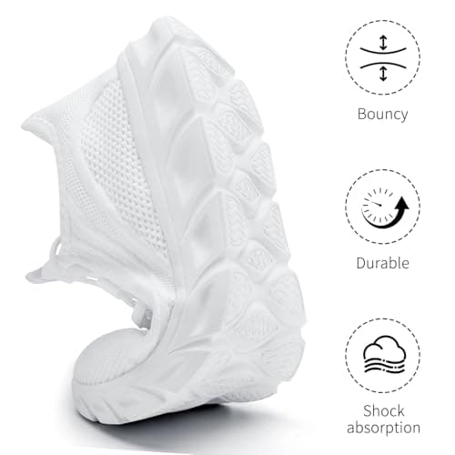 Mens Trainers Running Gym Tennis Casual Walking Trainers White Sneakers 8 — view 3