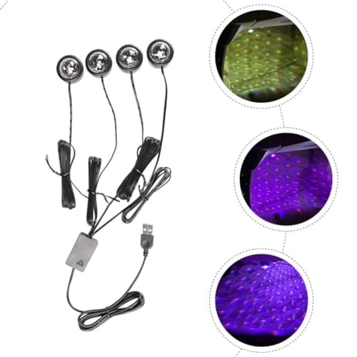 USB LED Car Interior Atmosphere Lamp 4 Head Color Changing — view 3