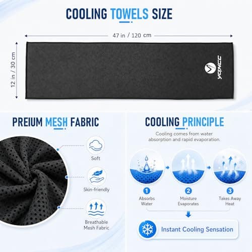 YQXCC 2 Pack Cooling Towels, 120x30 cm, Ice Cool Microfibre Towel for Neck — view 6