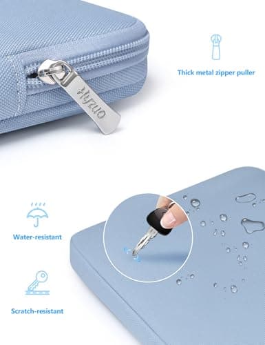 HYZUO 13.3-14 Inch Laptop Case Sleeve Bag Set for MacBook Pro, Pale Blue — view 4