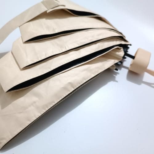 Maibar Travel Umbrella Mini Portable Lightweight Compact Umbrella Small Folding Sun Umbrellas for Women (Beige) — view 3