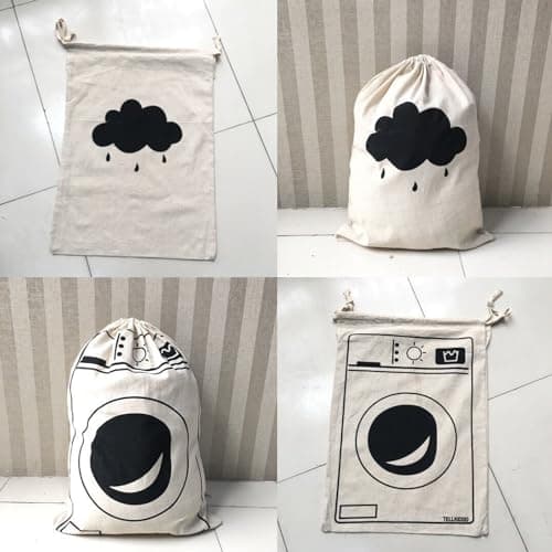 2 pcs Canvas Drawstring Laundry Bags, 60 x 48 cm — view 4