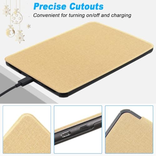 DMLuna Case for All-New 7" Kindle Paperwhite (12th Generation) 2024 Model:SA569P / Kindle Colorsoft Signature Edition (1st Gen), PU Leather, Lightweight Water-Safe Cover with Auto Sleep Wake, Khaki — view 5