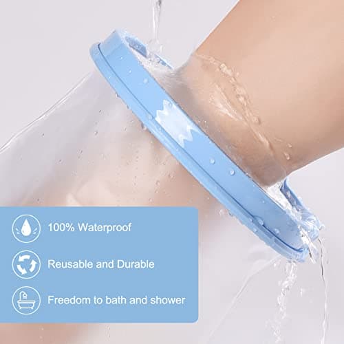 Fasola Foot Cover for Shower, Non-Slip Waterproof Ankle Cast Protector for Toe, Ankle, Reusable Inflatable Cast Bag Keep Foot Dry — view 3