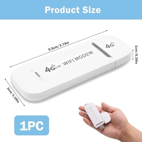 4G USB Dongle Modem Portable WiFi with SIM Card Slot Travel Wireless Router Pay as You Go USB Plug Modem Hotspot Pocket Router 150Mbps High Speed Mobile Internet Adapter for Phones Laptops Car Outdoor — view 2