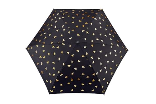 Fulton Tiny Umbrella, Golden Bees Print, Ultra Compact, Lightweight Wind Resistant Frame, UPF50+