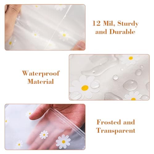15 Pcs Waterproof Clear Drawstring Storage Bags, Daisy Print Zip-Lock Bags — view 3
