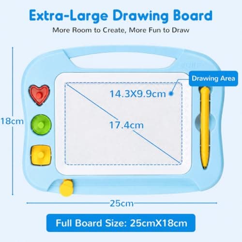 SGILE Magnetic Drawing Board Kids, Toddler Travel Toy Pad, Standard 25x18cm — view 2