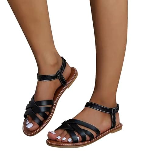 gladiator sandals for women womens sandals cushion walk supportive orthopedic plantar fasciitis relief long distance walking tourist travel city break wedge — view 2