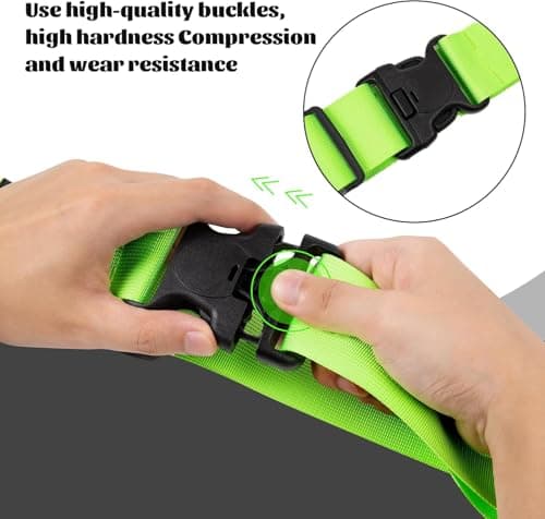 (8 Pcs) 4 Luggage Straps and 4 Name Tags with carry bag, Adjustable Suitcase Straps, Heavy Duty Luggage Straps for Suitcase, Thickened Suitcases Strap Suitcase Belts, High visibility — view 5