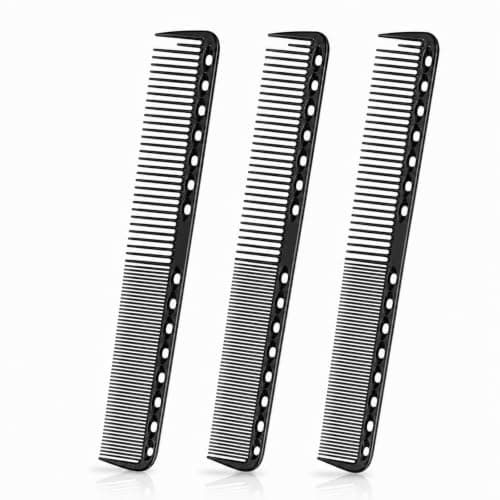 3 Pcs Carbon Fine Cutting Comb for Styling and Hair Care