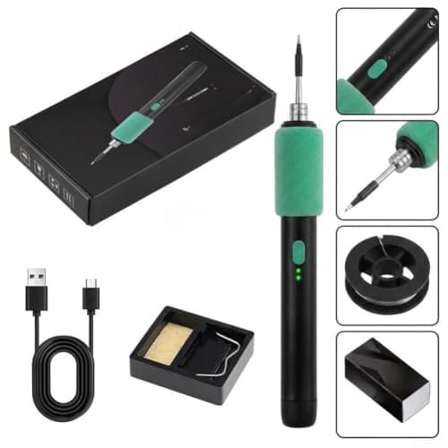 Cordless USB Soldering Iron 15W Portable Welding Tools Fast Heating 8s Adjustable Temp 180-450C Sleep Mode, for DIY Repair Travel Kit(Color Box Packing) — view 2