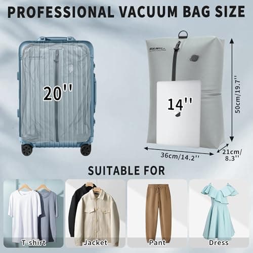 EULANT 38L TPU Travel Vacuum Bags With Pump for Suitcases/Luggage/Backpack — view 4