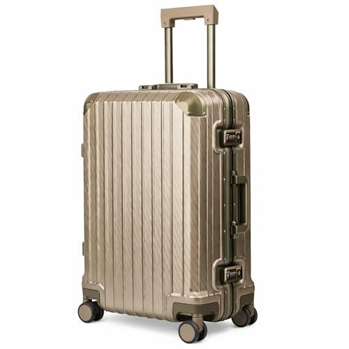 LUGG Solo Explorer 24 Inch Cabin Suitcase with Protection Cover - Alluminium Hard Frame Trolley, 66L Lightweight Travel Luggage, 360° Spinner Wheels, TSA Lock, Scratch & Water Resistant (65x45x26.5cm)