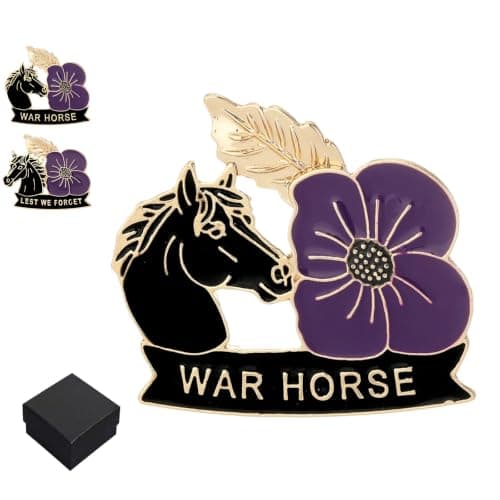 Limited Edition War Horse Purple Poppy 111th Remembrance Brooch (#A)