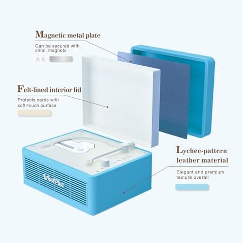 WhatPlus Portable CD Player with Bluetooth and Speakers, Light Blue — view 2