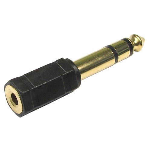 kenable 6.35mm 1/4 inch Stereo Jack Plug to 3.5mm Stereo Jack Socket Adapter Gold