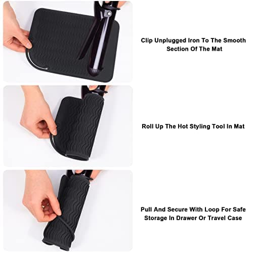 Opopark Silicone Heat Resistant Mat for Hair Straightener Curling Irons — view 3