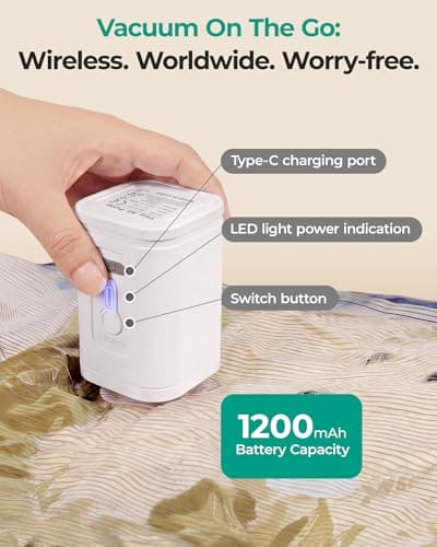 BAGSMART Travel Vacuum Bags 18 Pack with Wireless Pump Airtight Space Saver — view 2