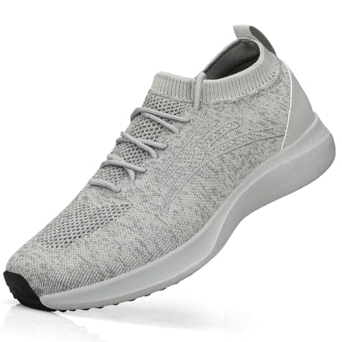 Puweco Trainers Men Running Shoes Sports Sneakers Light Grey