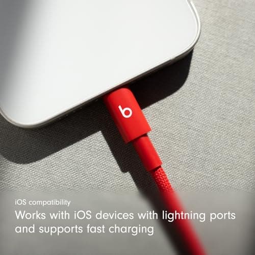 Beats USB-C to Lightning Woven Cable, Fast Charging, Durable/Tangle-Free, Compatible Charger for Apple Devices w Lightning Ports (1.5 m) – Rapid Red — view 3