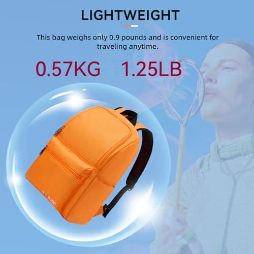 OMOUBOI Laptop Backpack for Men Women Fits 14-15.6 Inch Laptop Lightweight Bookbag School Rucksack Work Bags Anti Theft Casual Daypack for Tennis Hiking Weekender Travel Business College, Orange — view 6