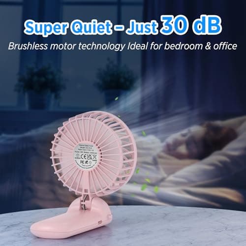 Lepwings Handheld Fan Rechargeable, Foldable Portable Mini Fan with 4 Speeds, USB-C Battery Operated Personal Desk Fan, Lightweight Cooling Fan for Travel, Office, Home and Outdoor Use-Mint Green — view 5