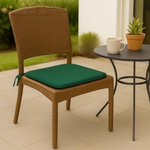 L S U Multi Pack Comfortable Seat Pads for Dining Chair Kitchen Garden with Tie on indoor Outdoor Foam Cushions (6, Green) — view 4
