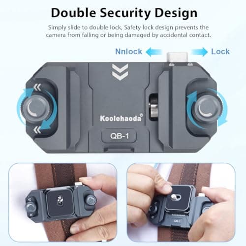 koolehaoda Camera Backpack Clip Quick Release Arca Swiss Aluminum Strap — view 3