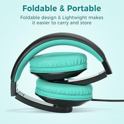 Rockpapa Comfort+ Wired Kids Headphones with Microphone for School/Tablet — view 2