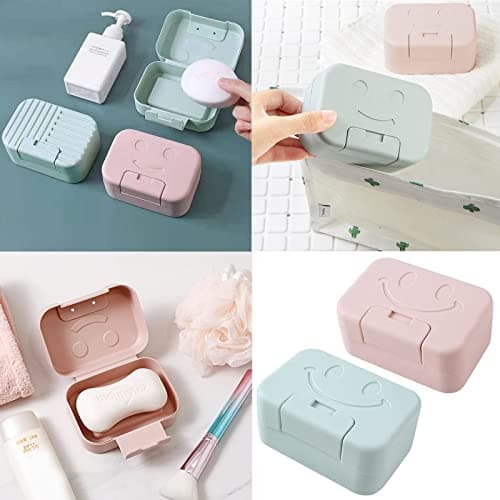 Travel Soap Case Box,2Pcs Soap Box,Soap Dish with Lid,Portable Shower Soap Box,Sealed soap dish with lid,Perfect for Bathroom, Travel, Camp, Gym (blue/pink) — view 6