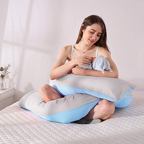 GRANDMA SHARK Pregnancy Pillow for Sleeping, U Shaped Pillow, Large pillow, Maternity Body Pillow with Pillowslip, Blue — view 5