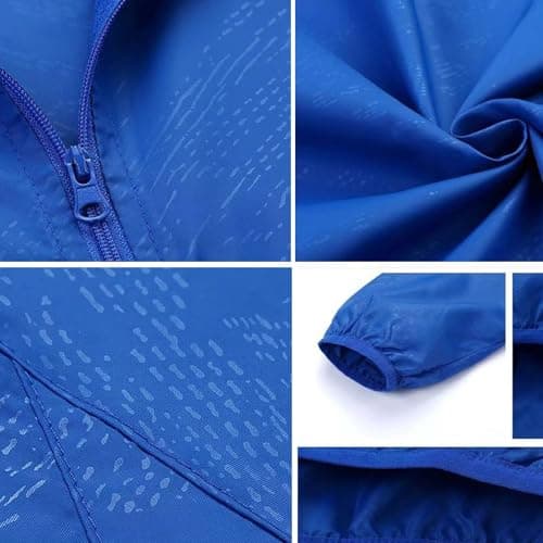Women's Packable Lightweight Waterproof Jacket With Pocket Hooded Mens Raincoat in a Bag Sun Protection Windproof Outdoor Raincoats Breathable Shell Jacket for Travelling, Camping, (Z3-Yellow, S) — view 3
