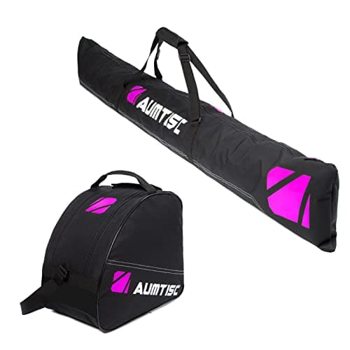 AUMTISC Ski and Boot Bag Combo for 1 Pair of Skis