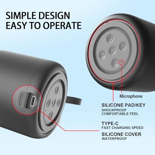 FAYAZ Portable Wireless Bluetooth Speaker - 24-Hour Playtime, 10M Range, Enhanced Bass, IPX4 Waterproof, Bluetooth 5.0 for Outdoor, Sport, Travel, Home — view 2