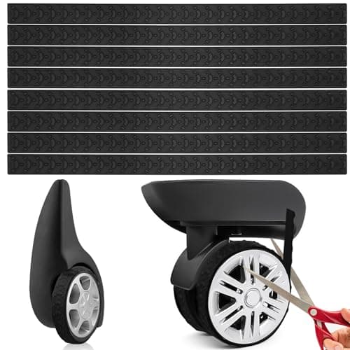 CANIPHA 8Pcs Luggage Wheel Covers, Silicone Luggage Cover Protector Suitcase Wheel, Silent Protection Compartment Protection for Suitcase (Black)