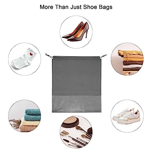 GAOHAN 10 Pcs Travel Shoe Bag,Shoe Bags,Non-Woven Shoes Storage Bags,Grey — view 5