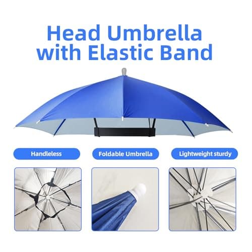 Joytey 3 PCS Head Umbrella Hats Mini Umbrella Caps with Elastic Headband Small Camouflage Umbrellas Adults Foldable Hands-free Umbrellas for Outdoor Garden Fishing Hiking Camping Climbing — view 5