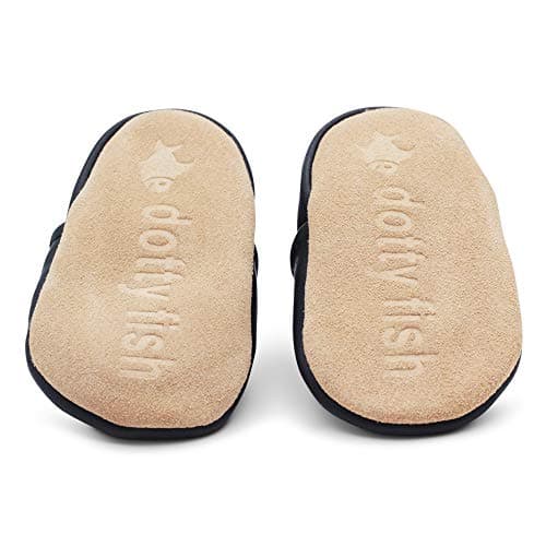 Dotty Fish Barefoot Soft Sole Leather Baby Shoes - Navy Blue 12-18 Months — view 6
